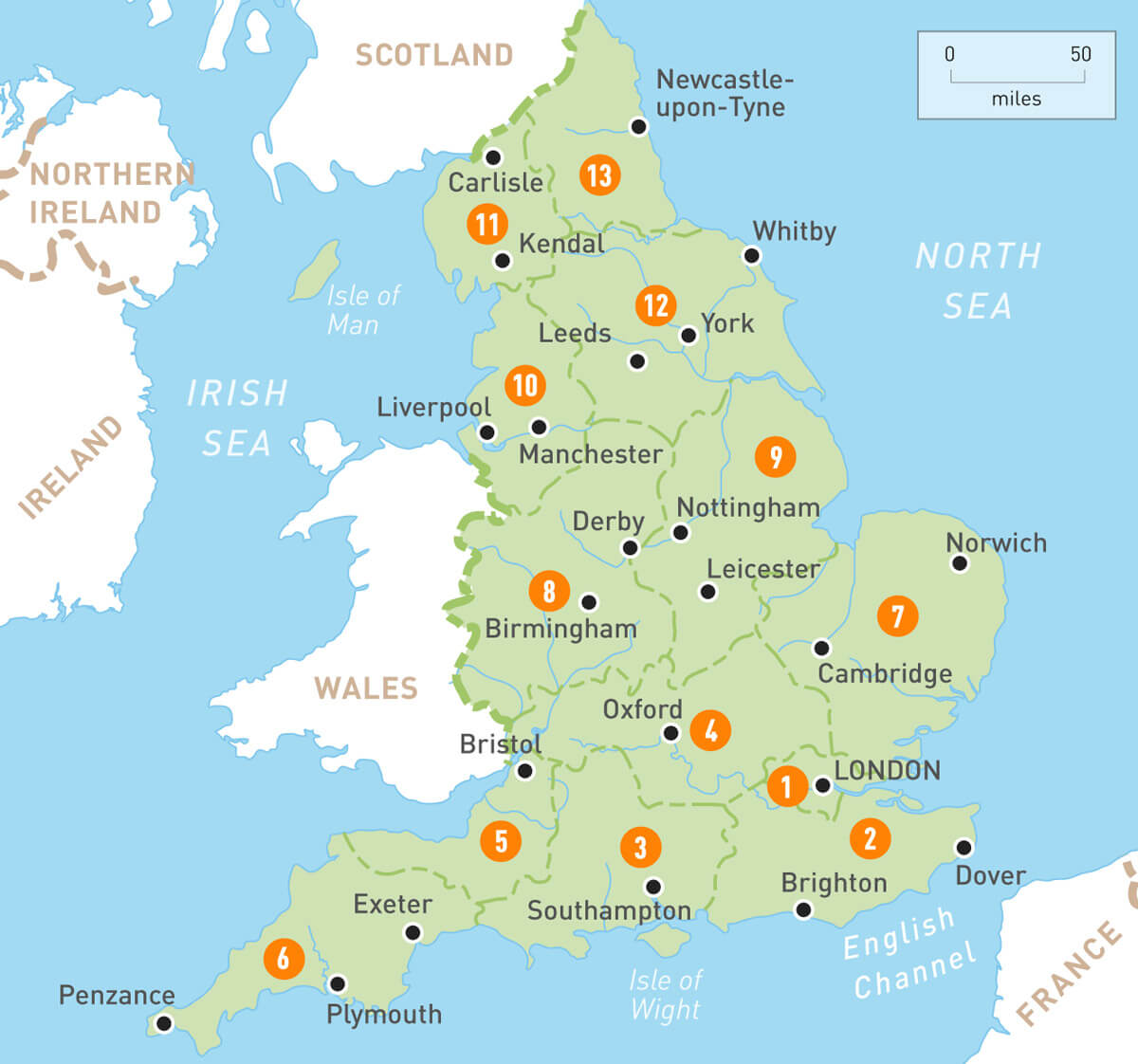 Harta Angliei rute auto