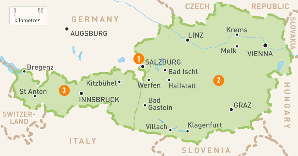 Harta Austria rute auto