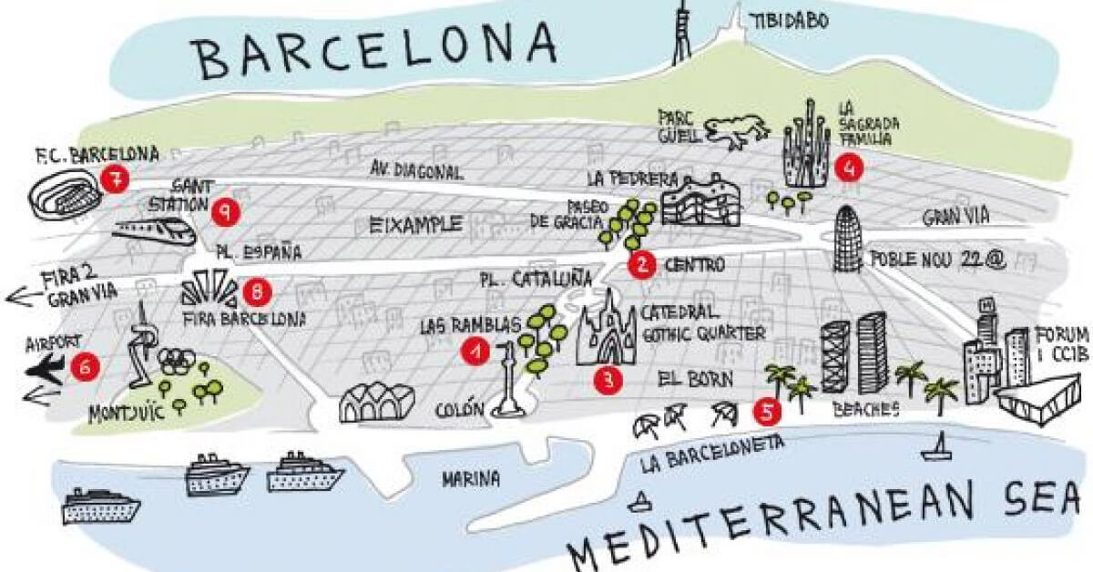 Harta Barcelona strazi