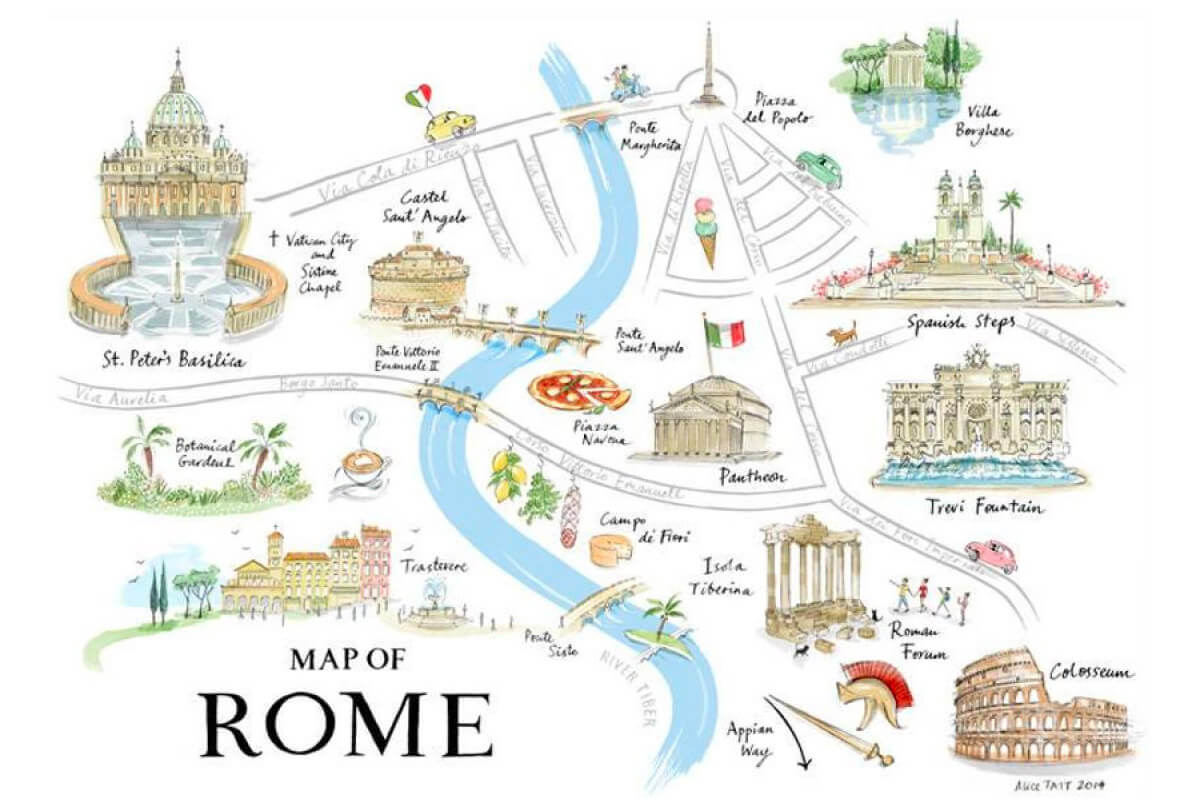 Harta Roma strazi